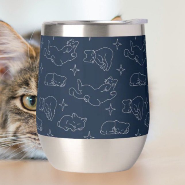 Sleepy Cat Thermal Wine Tumbler – Napping Cat (Creator Uploaded)