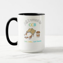 Sleepy Cat with Coffee and Book Mug