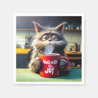 Sleepy Cat With Fun Text On a Red Coffee Mug
