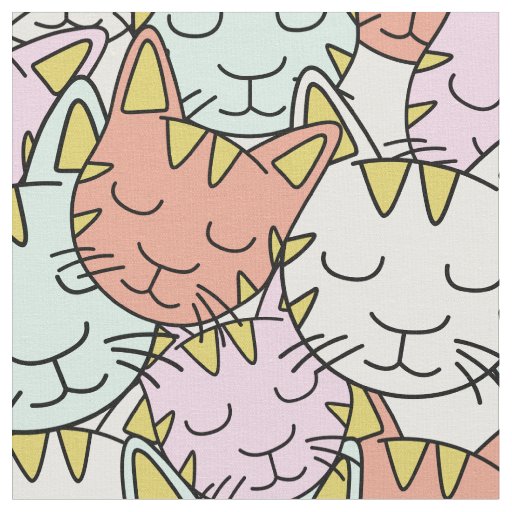 Sleepy Cats Pattern fabric