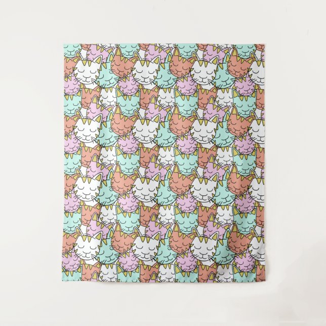 Sleepy Cats Pattern tapestries (Front)