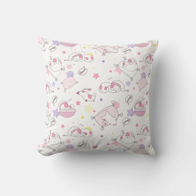 Sleepy Cats Throw Pillow (Front)