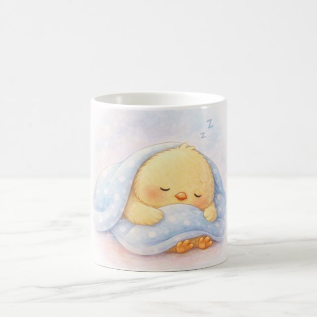 Sleepy Chick Alma – Cozy Bedtime Illustration Coffee Mug (Center)