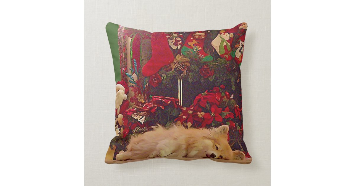 christmas corgi pillow