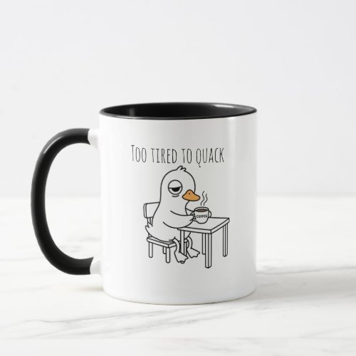 Sleepy Coffee Duck Morning Mood Funny Cute Illustr Mug