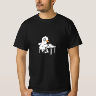 Sleepy Coffee Duck Morning Mood Funny Cute Illustr T-Shirt