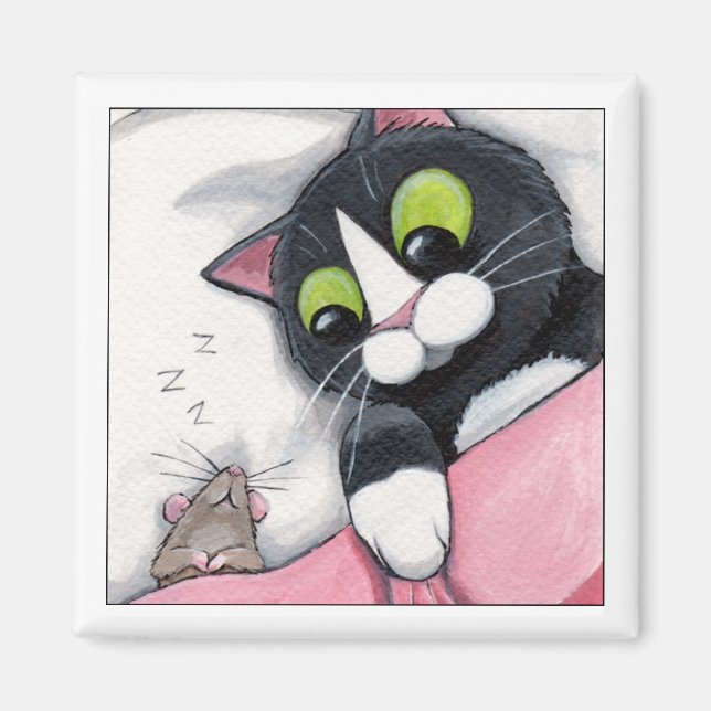 Sleepy Companion - Cat Magnet (Front)