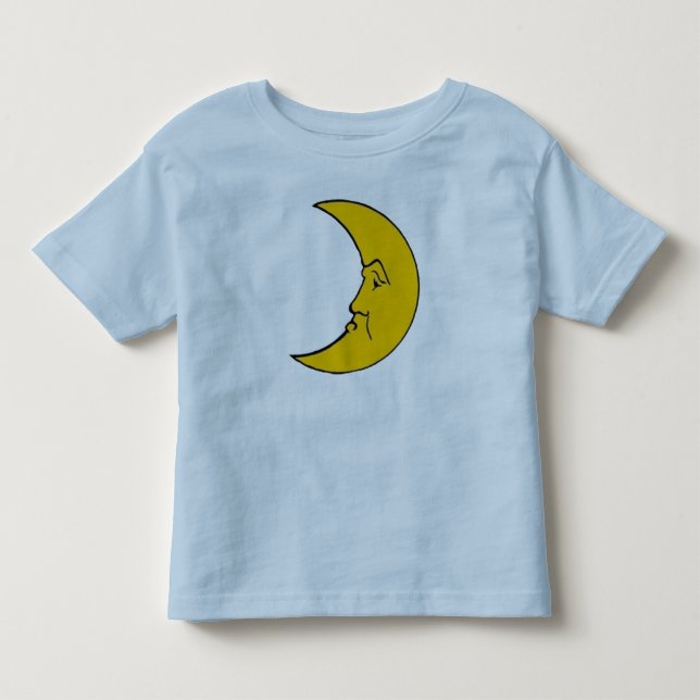 Sleepy Crescent Moon Toddler T-Shirt - Cute  (Front)