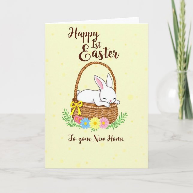 Sleepy Critter In Basket Card (Front)