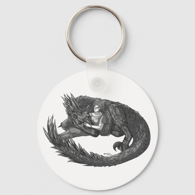 Sleepy Dinosaur Keychain (Front)
