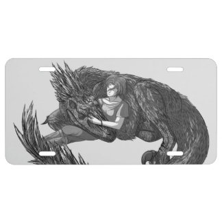 Sleepy Dinosaur License Plate