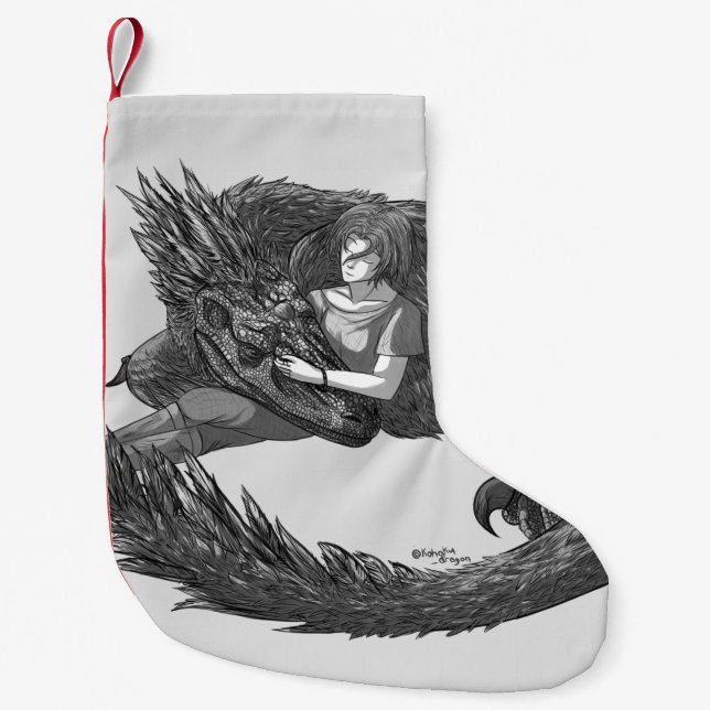 Sleepy Dinosaur Small Christmas Stocking (Front)