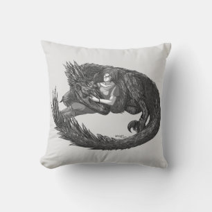 Sleepy Dinosaur Throw Pillow