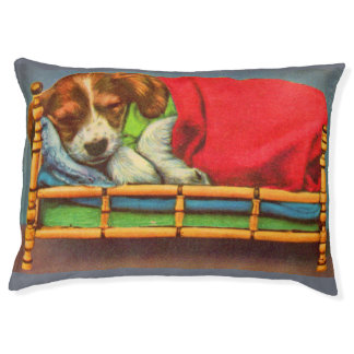 sleepy dog print pet bed