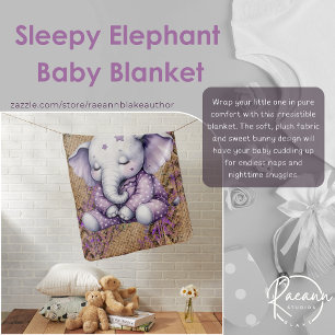 Sleepy Elephant Baby Blanket