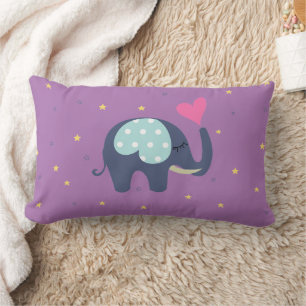 SLEEPY ELEPHANT STARS PATTERN LUMBAR PILLOW