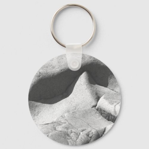 Sleepy Eyes in Gray Stone Beach Photo Keychain