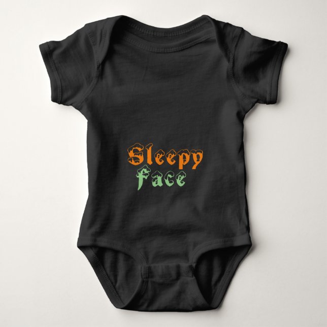 Sleepy Face:  Baby Bodysuit (Front)