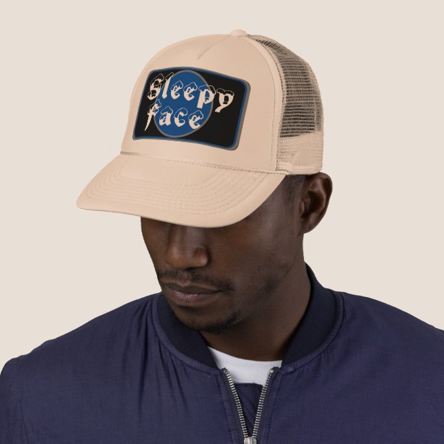 Sleepy Face: Green - Sun Brim - Trucker Hat (In Situ)