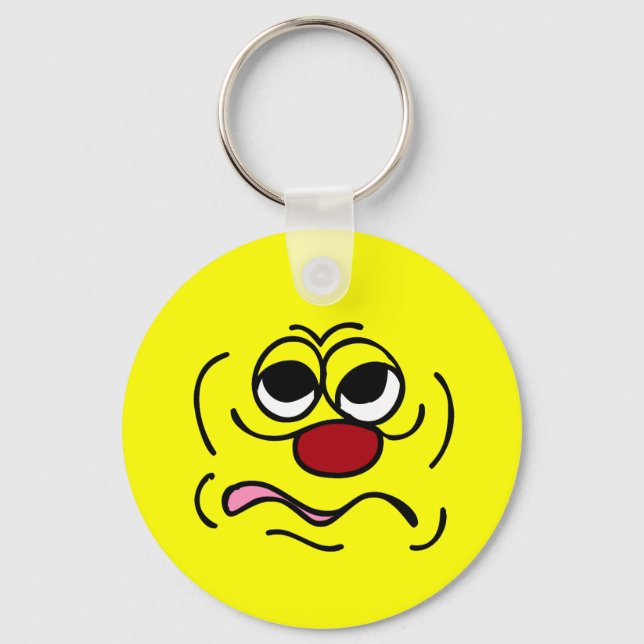 Sleepy Face Grumpey Keychain (Front)