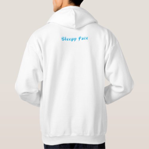 Sleepy Face White _ Unisex Basic Hooded Sweater