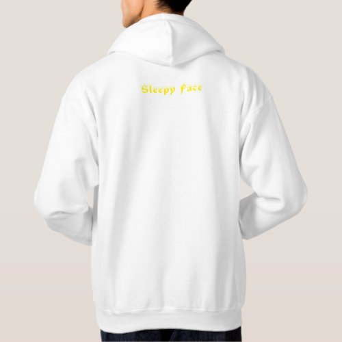 Sleepy Face White _ Unisex Hooded Sweatshirt