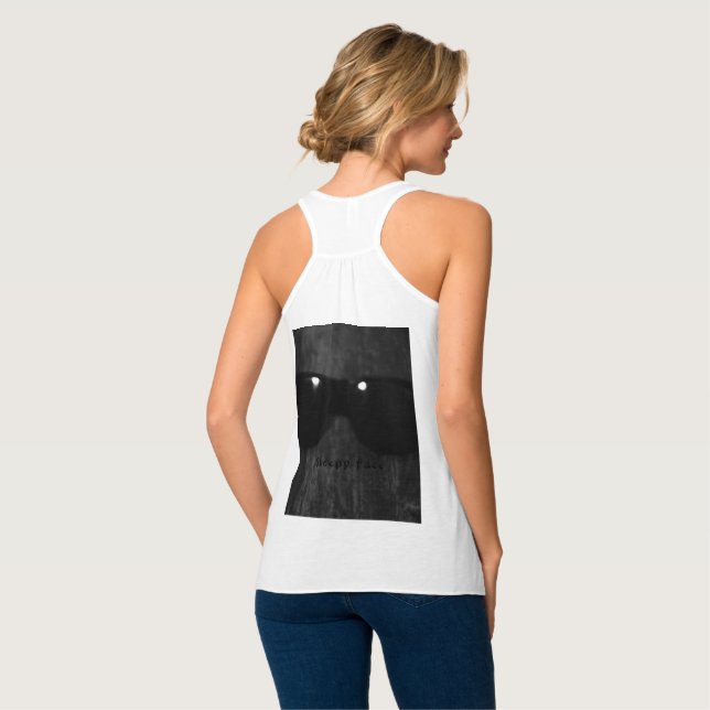 Sleepy Face - Women's Bella - Flowy Racerback Tank Top (Back Full)