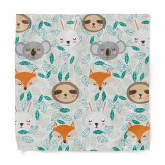 Sleepy forest animals bandana