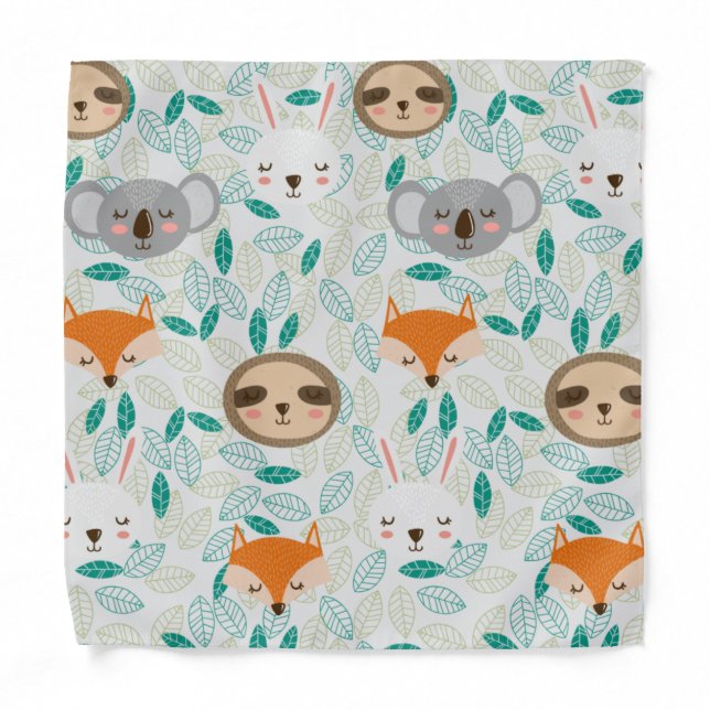 Sleepy forest animals bandana (Front)