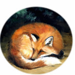 "Sleepy Fox" Art Ornament<br><div class="desc">Cute "Sleepy Fox" art ornament is a reproduction of my original oil painting.</div>