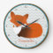 Sleepy Fox Personalized Wall Clock