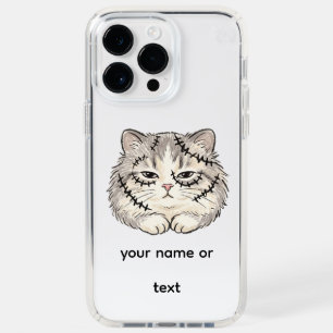 Sleepy Frankenstein Stitched Cat Halloween Colored Speck iPhone 14 Pro Max Case