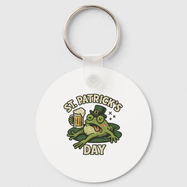 Sleepy Frog St.Patrick's Day Keychain (Front)