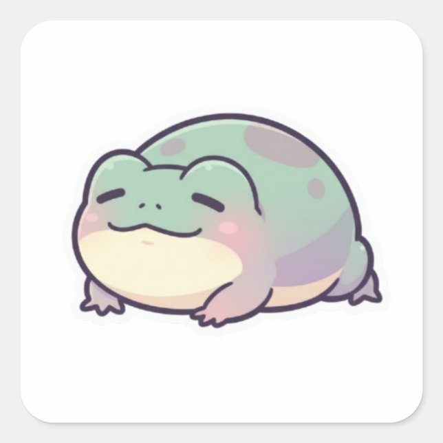 Sleepy Frog Sticker Cute Tired Frog Meme Aesthetic (Front)