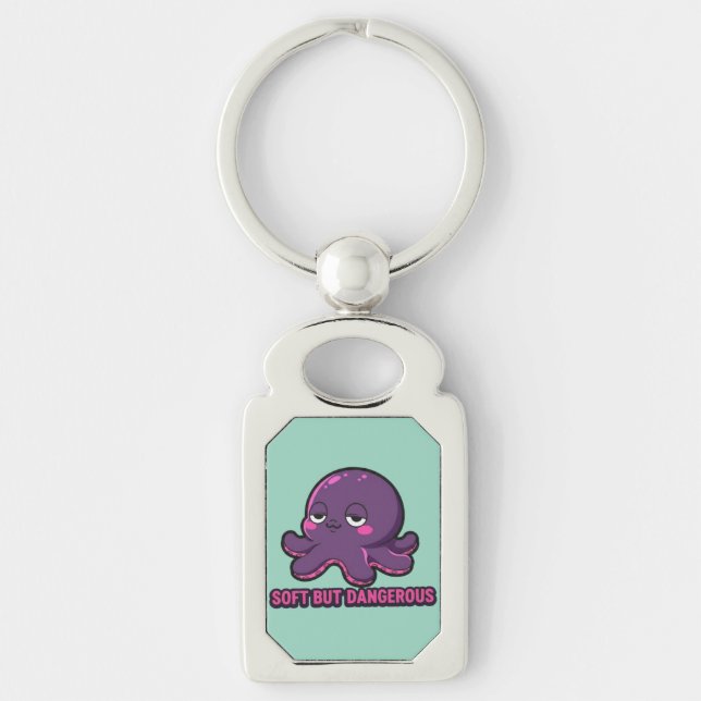 Sleepy Funny Octopus  Keychain (Front)