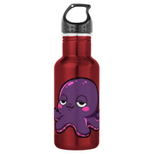 Sleepy Funny Octopus Stainless Steel Water Bottle
