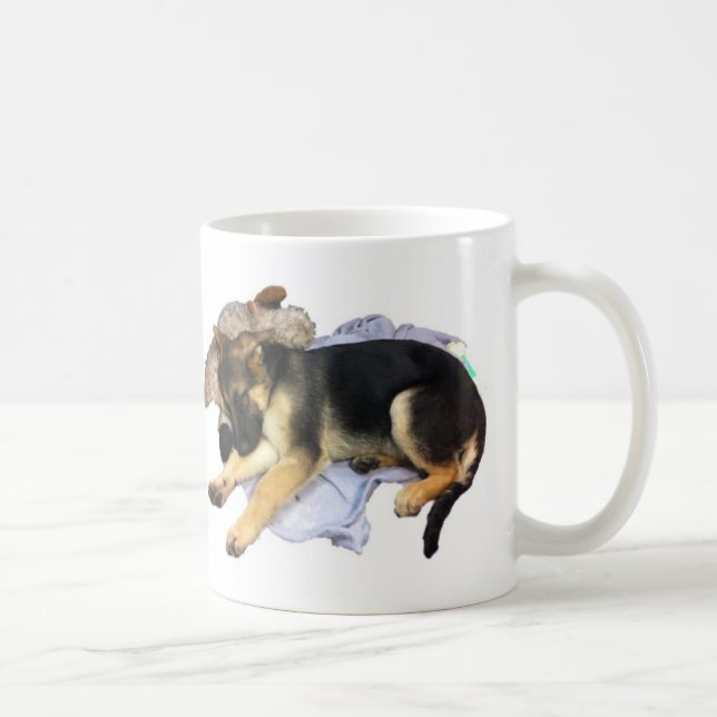 Sleepy German Shepherd Coffe Mug (Right)