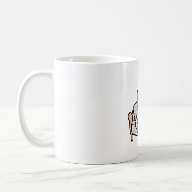 Sleepy Ghost in Bed Funny Tee Coffee Mug (Left)