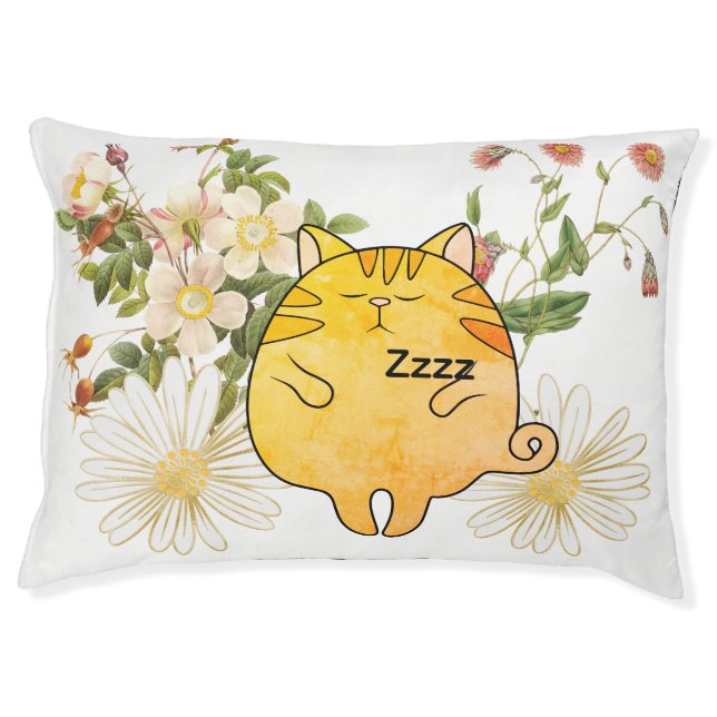 Sleepy Ginger Cat Pet Bed (Front)