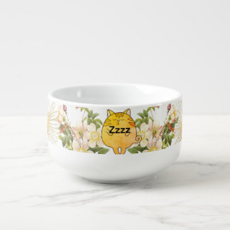 Sleepy Ginger Cat Soup Mug