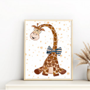 Sleepy Giraffe Kids/Baby Nursery Decor Wall Art