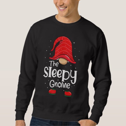 Sleepy Gnome Funny Christmas Matching Family Pajam Sweatshirt