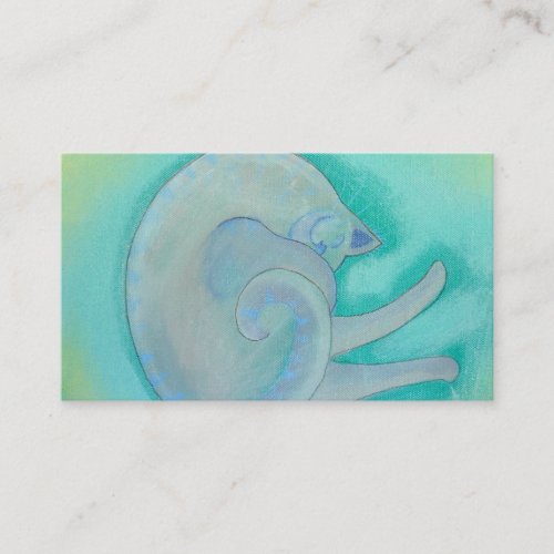 Sleepy Gray Cat. Business Card Templates