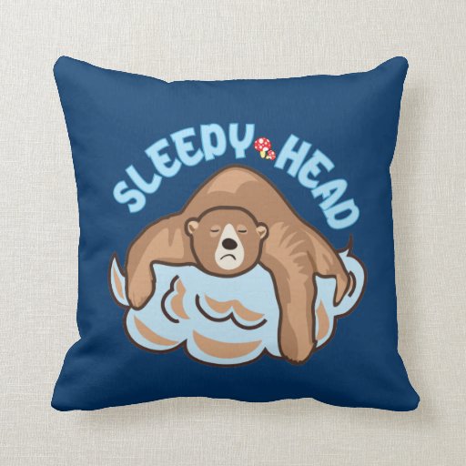 Sleepy head bear pillow | Zazzle