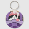 Sleepy Head - Cat Keychain