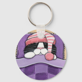 Sleepy Head - Cat Keychain