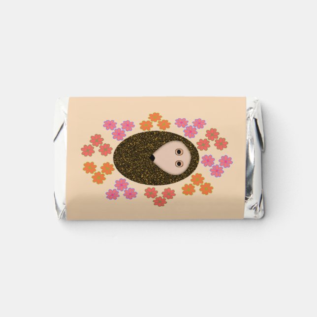 Sleepy Hedgehog and Flowers Birthday Party Custom Hershey's Miniatures (Front)