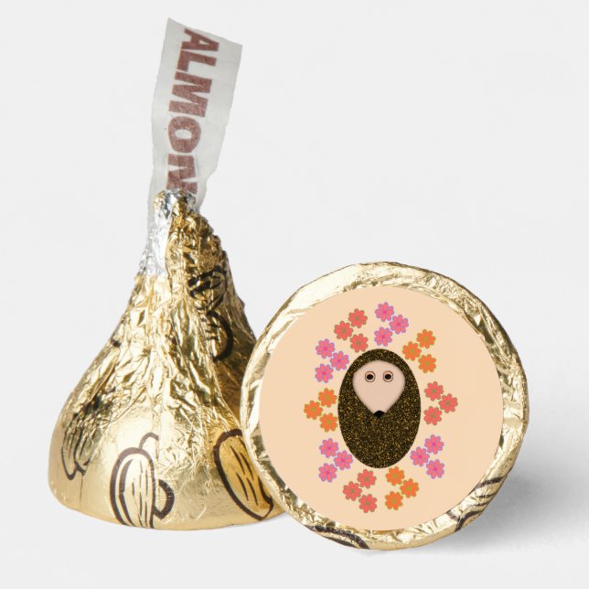 Sleepy Hedgehog and Flowers Birthday Party Hershey®'s Kisses® (Front)