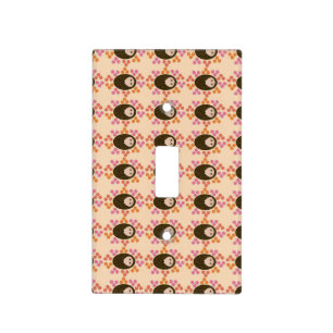 Sleepy Hedgehog and Flowers Light Switch Cover