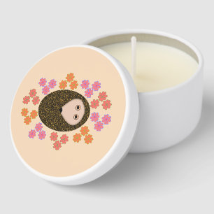 Sleepy Hedgehog and Flowers Mini Candle Favors